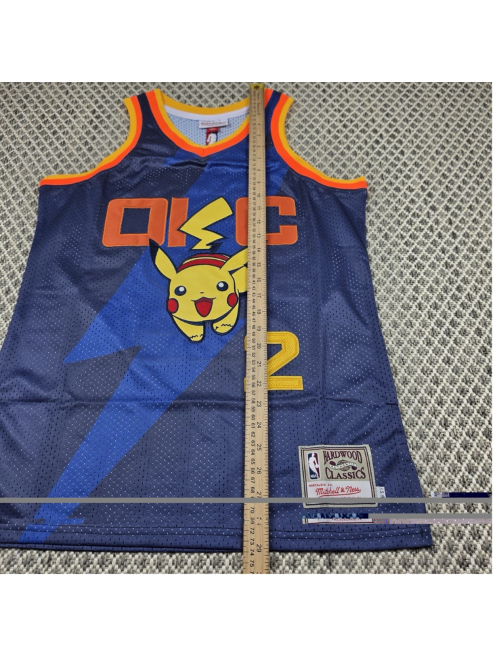 Shai Gilgeous-Alexander OKC Thunder Custom Pikachu Jersey S Mitchell & Ness - Picture 8 of 8